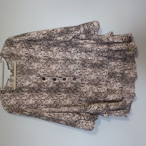 Snake Print Ruffle Shirt